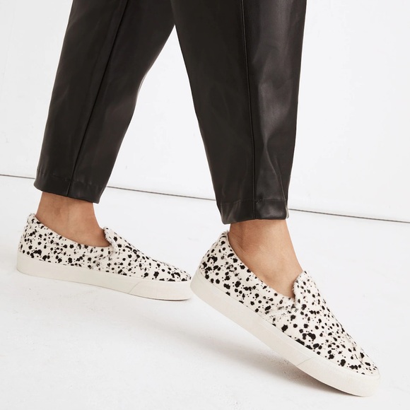 Madewell Shoes - Madewell Sidewalk Slip-On Sneakers in Spatter-Painted Calf Hair